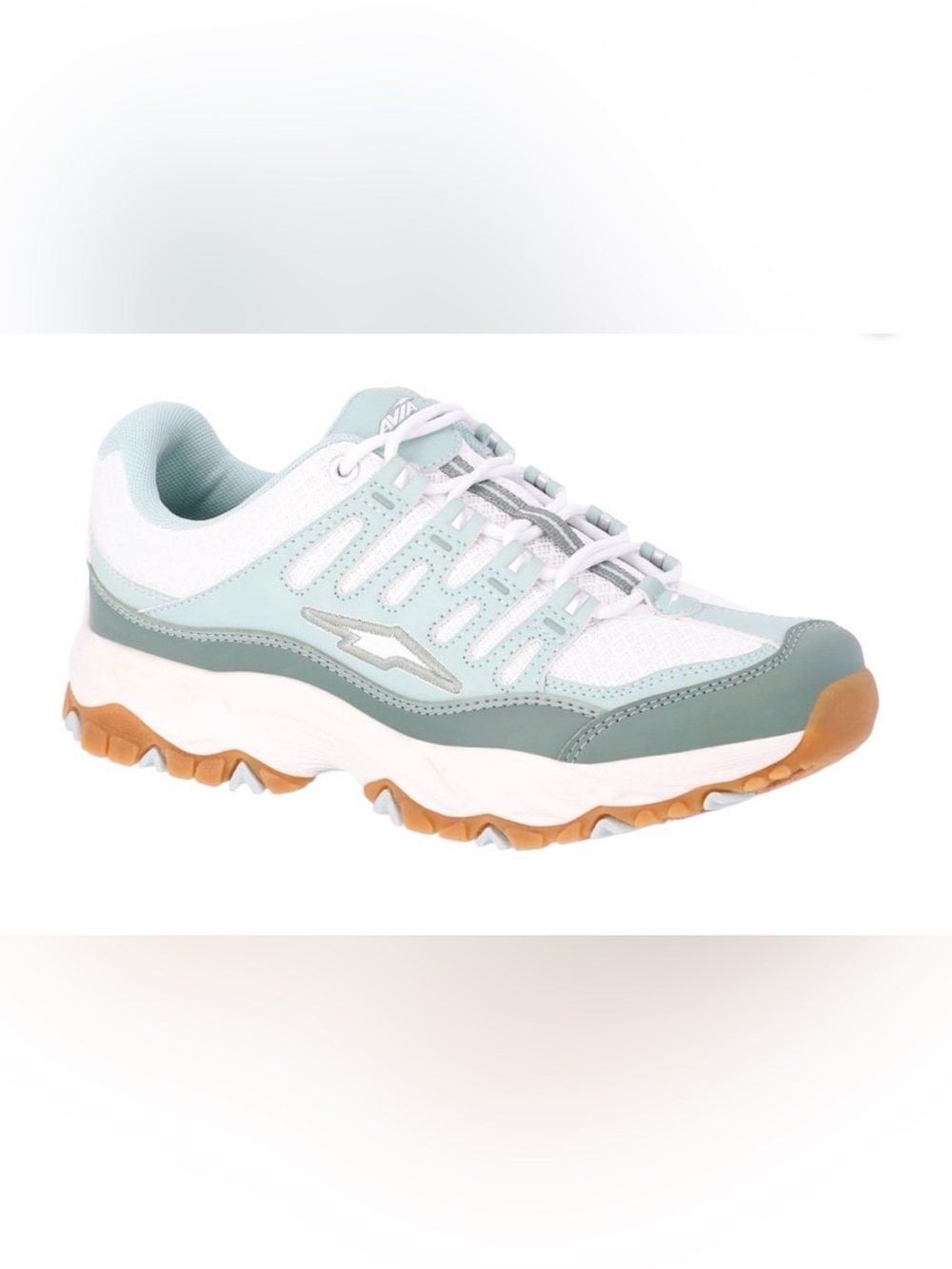 Avia Women's Mint Green and White Trail Sneakers 7W